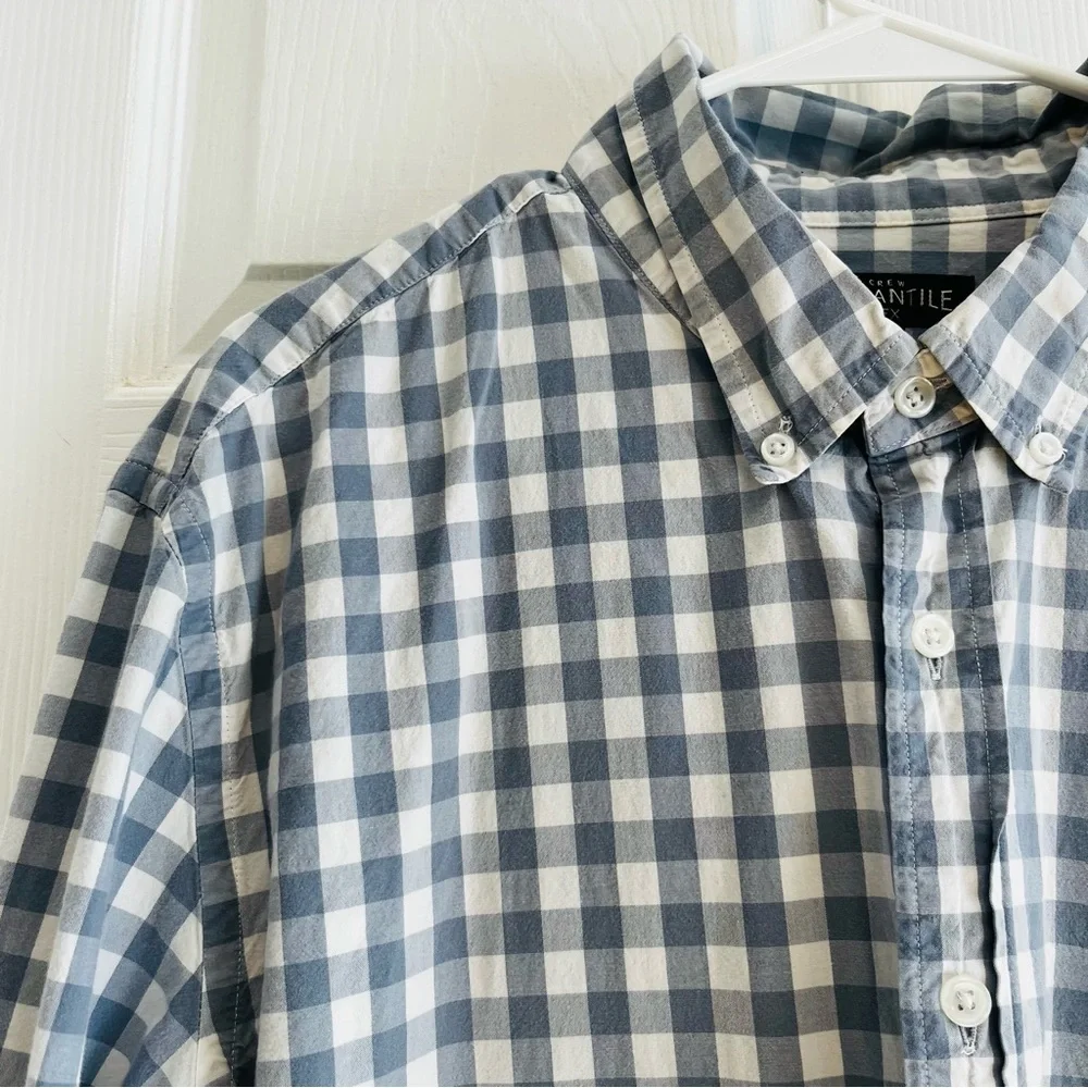 J. Crew Mercantile Flex XL Men's Blue Checkered Shirt